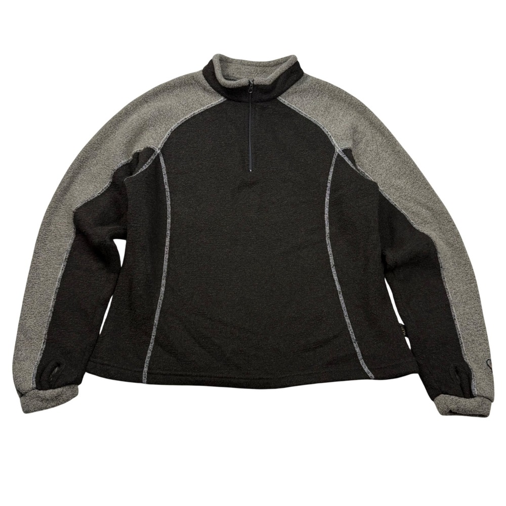 Kuhl Alfpaca Fleece Quarter Zip Pullover Womens Medium Charcoal Gray Thumbholes